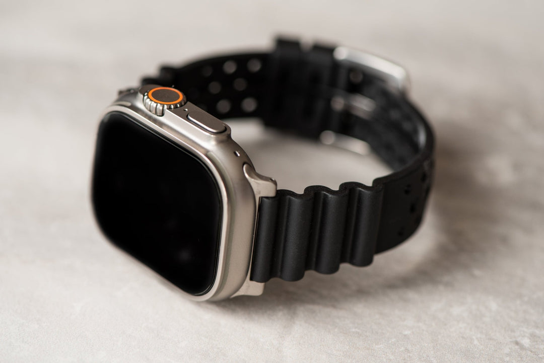 Sport Rubber Band - For Apple Watch ULTRA - Black - BluShark Straps