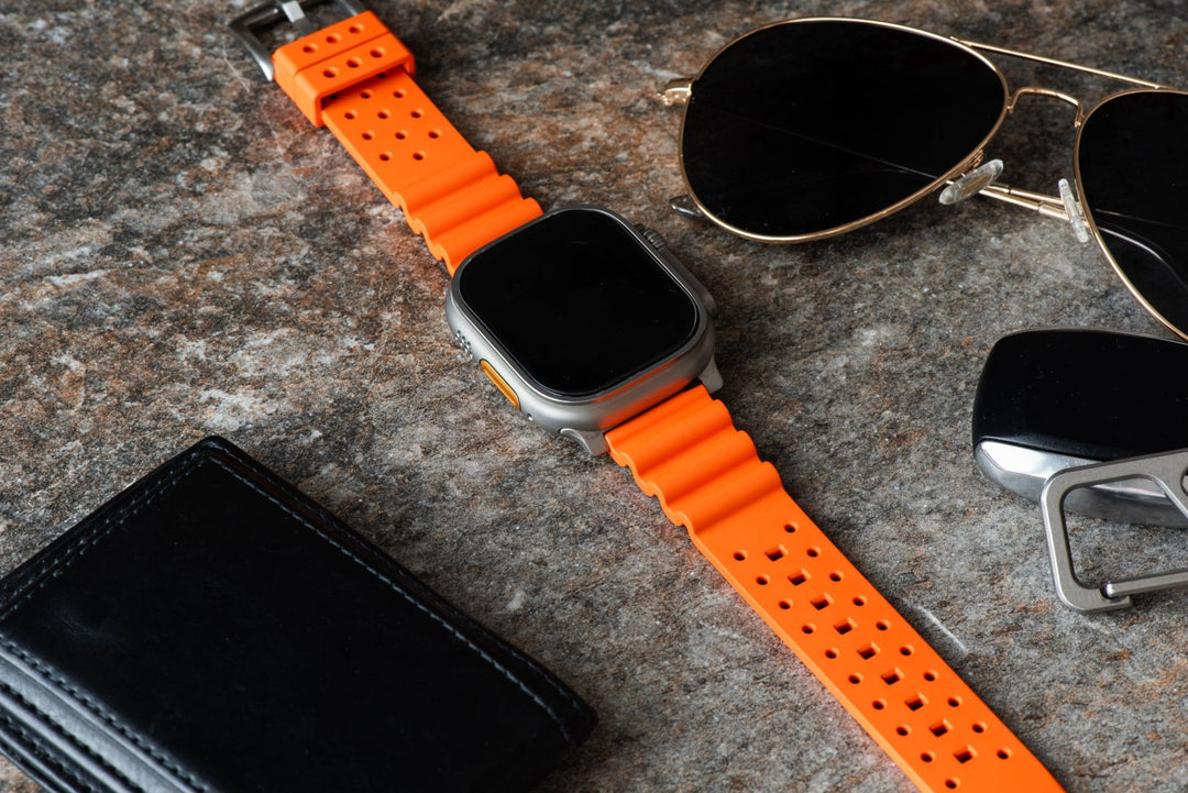 Sport Rubber Band - For Apple Watch ULTRA - Orange - BluShark Straps