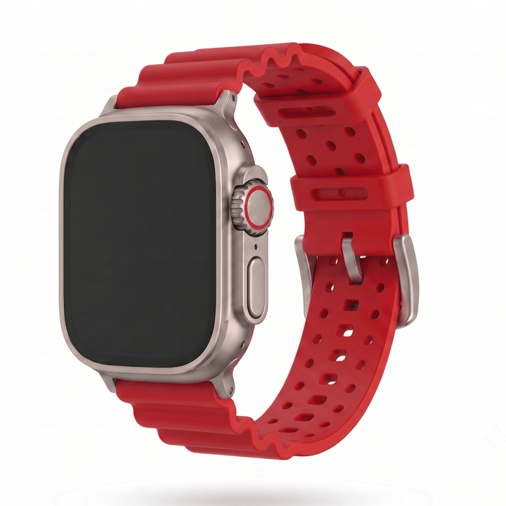 Sport Rubber Band - For Apple Watch ULTRA - Red - BluShark Straps