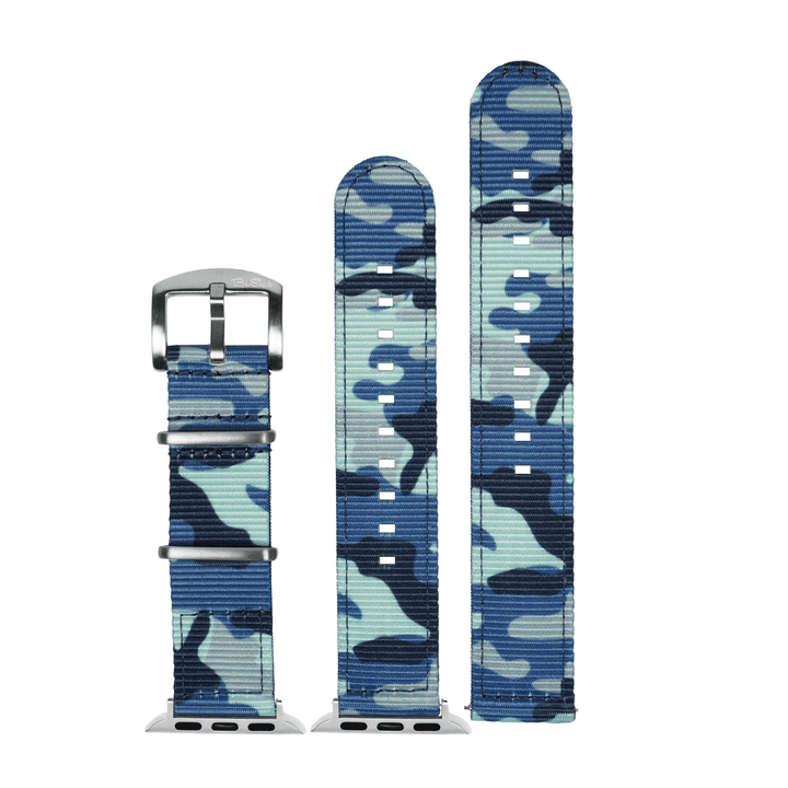 The O2 Band - For Apple Watch - Camo BluShark - BluShark Straps