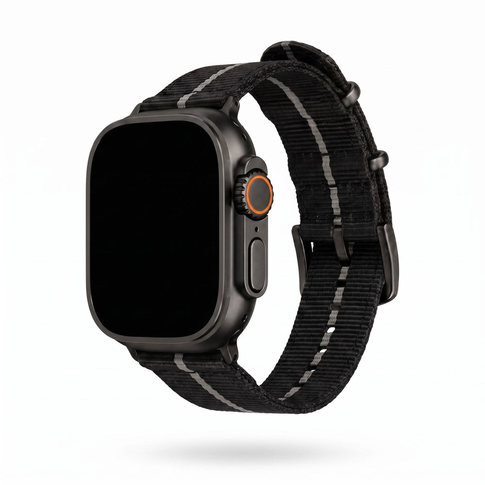 The O2 Band - For Apple Watch ULTRA - Black Ash - BluShark Straps