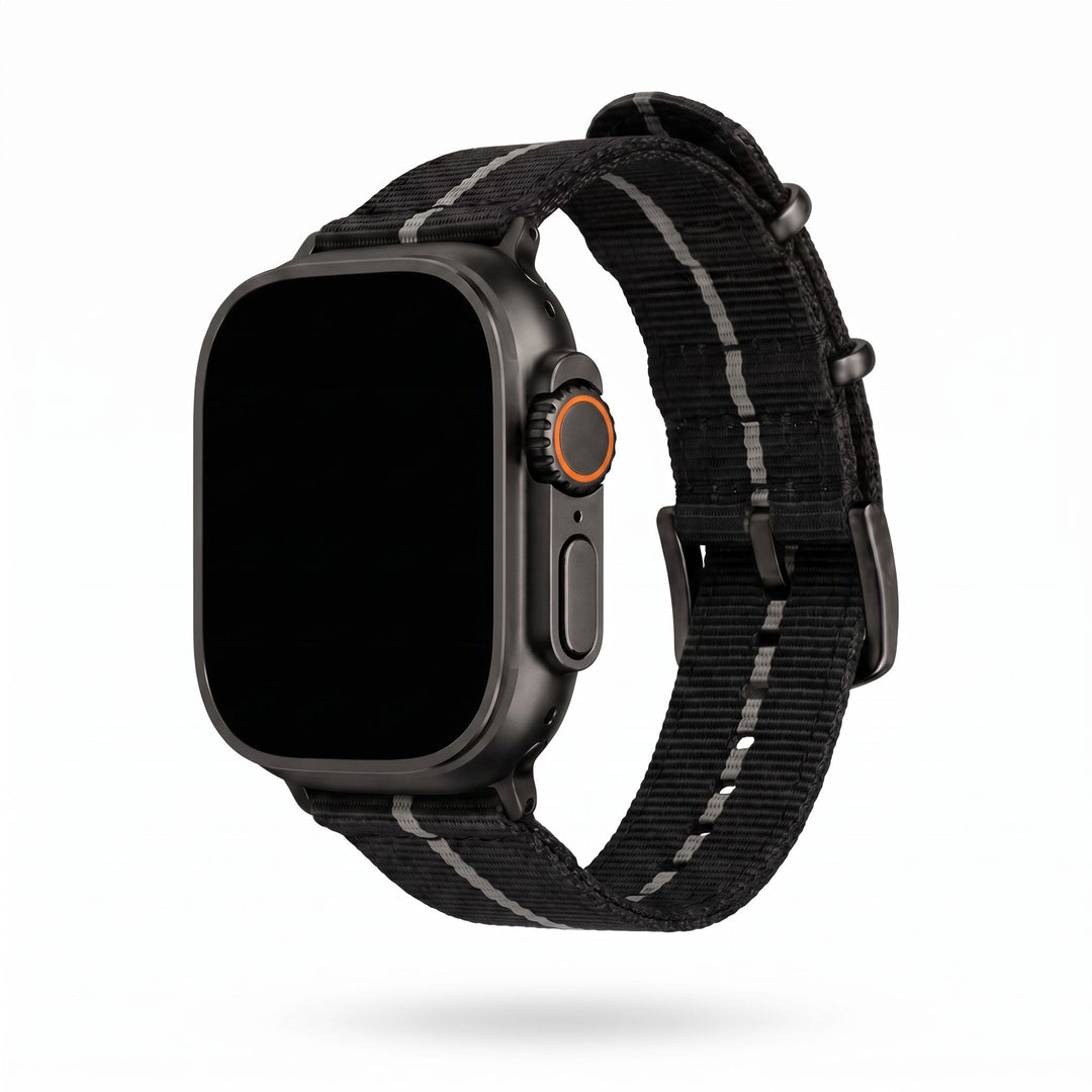 The O2 Band - For Apple Watch ULTRA - Black Ash - BluShark Straps