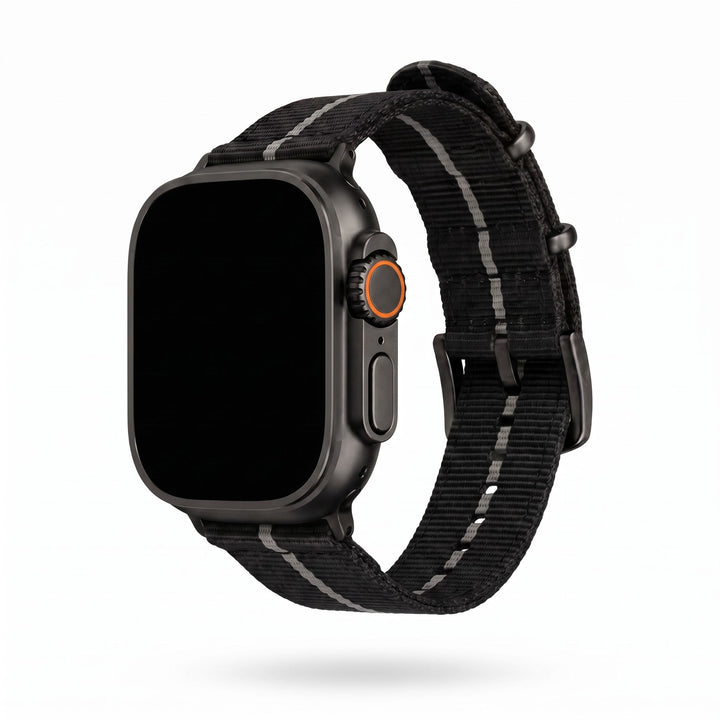 The O2 Band - For Apple Watch ULTRA - Black Ash - BluShark Straps