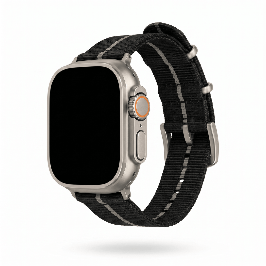 The O2 Band - For Apple Watch ULTRA - Black Ash - BluShark Straps