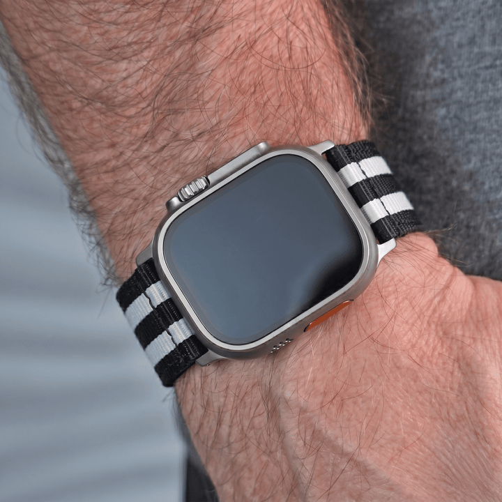 The O2 Band - For Apple Watch ULTRA - Bond Tuxedo - BluShark Straps
