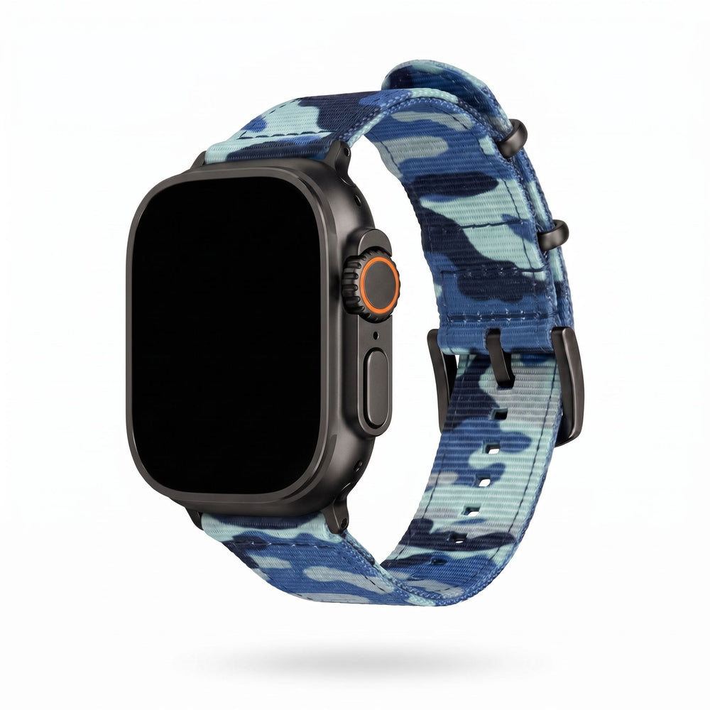 The O2 Band - For Apple Watch ULTRA - Camo BluShark - BluShark Straps