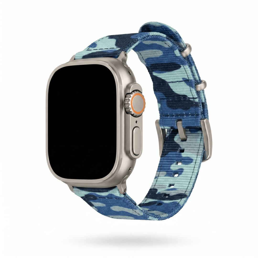 The O2 Band - For Apple Watch ULTRA - Camo BluShark - BluShark Straps