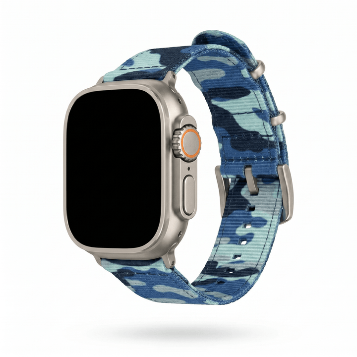 The O2 Band - For Apple Watch ULTRA - Camo BluShark - BluShark Straps