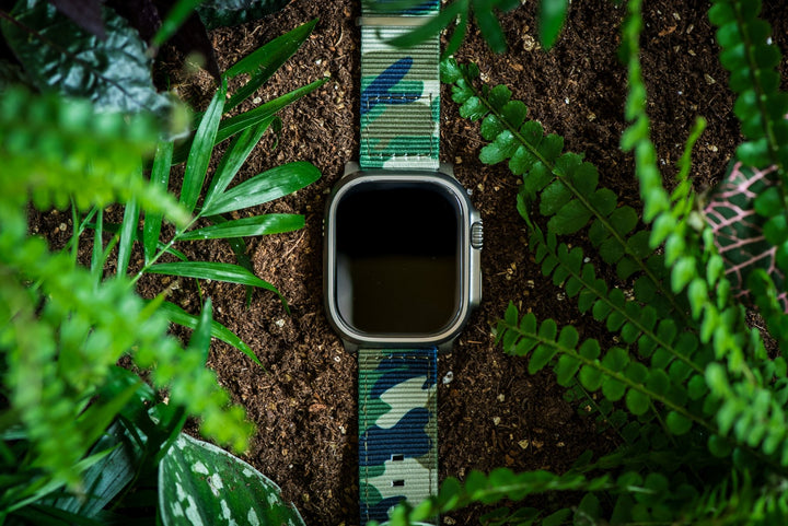 The O2 Band - For Apple Watch ULTRA - Camo Jungle - BluShark Straps