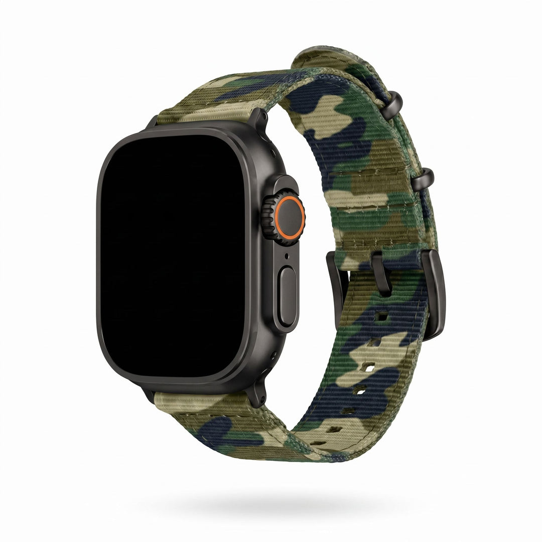 The O2 Band - For Apple Watch ULTRA - Camo Jungle - BluShark Straps