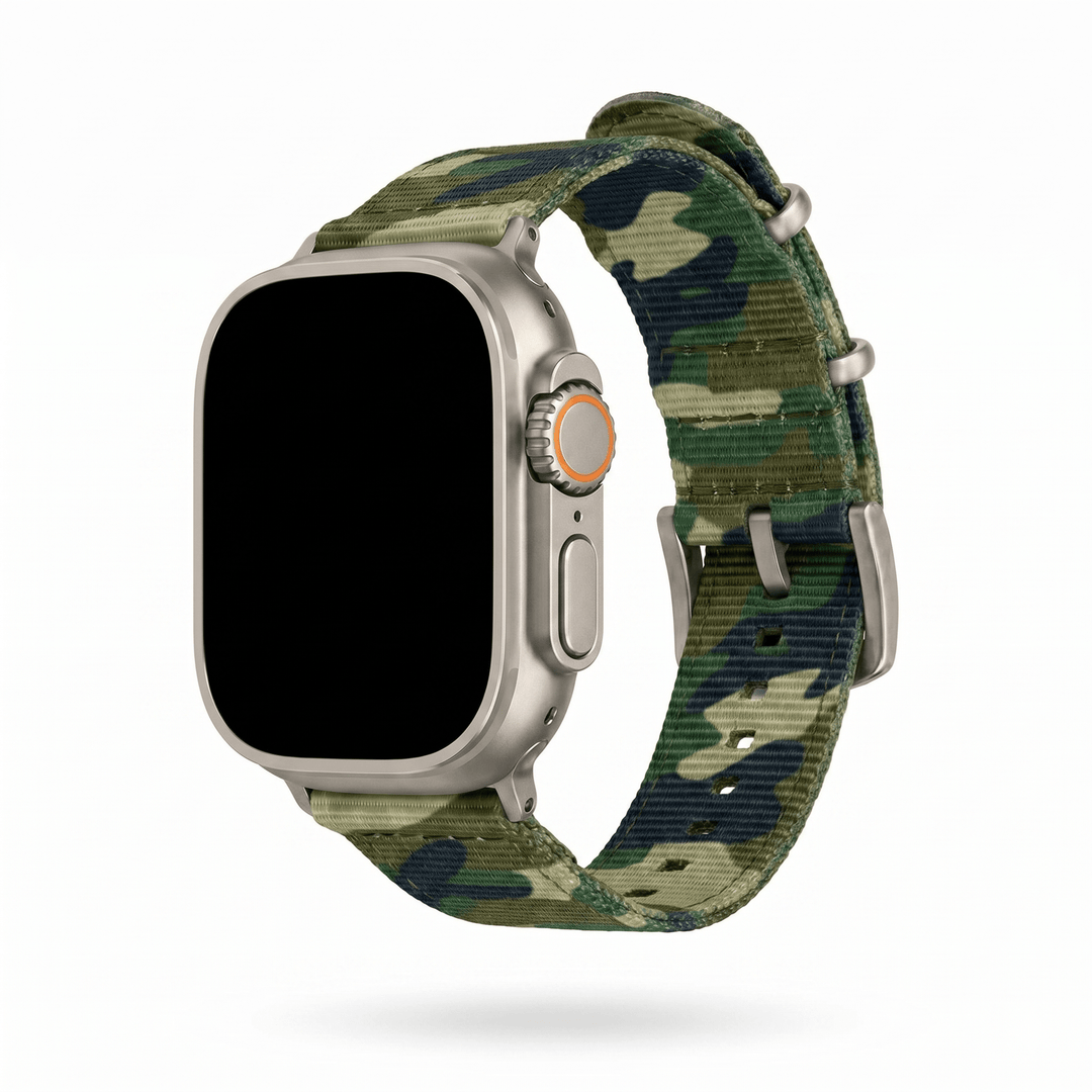 The O2 Band - For Apple Watch ULTRA - Camo Jungle - BluShark Straps