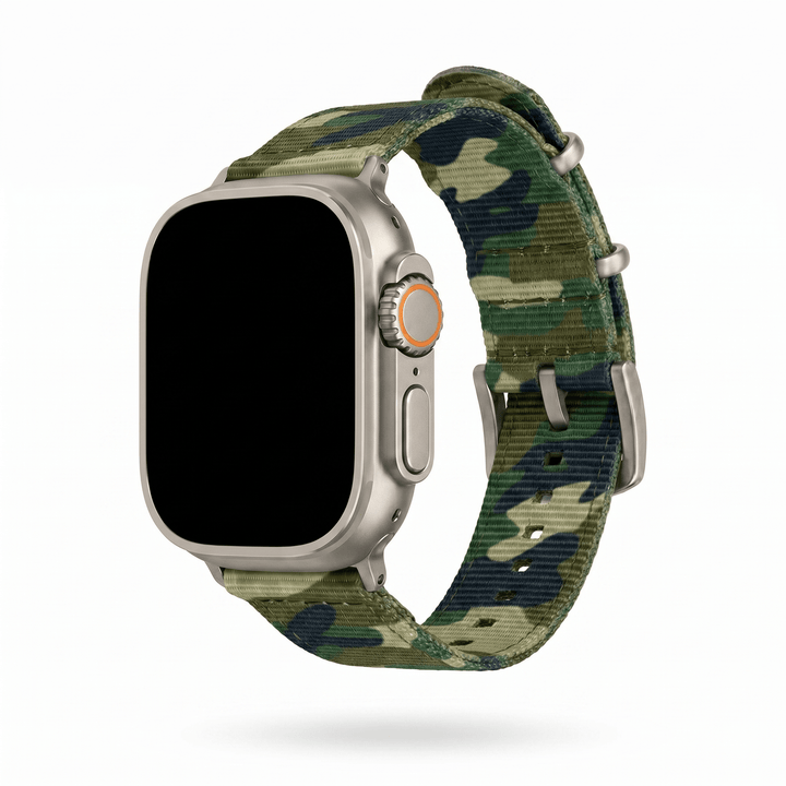 The O2 Band - For Apple Watch ULTRA - Camo Jungle - BluShark Straps