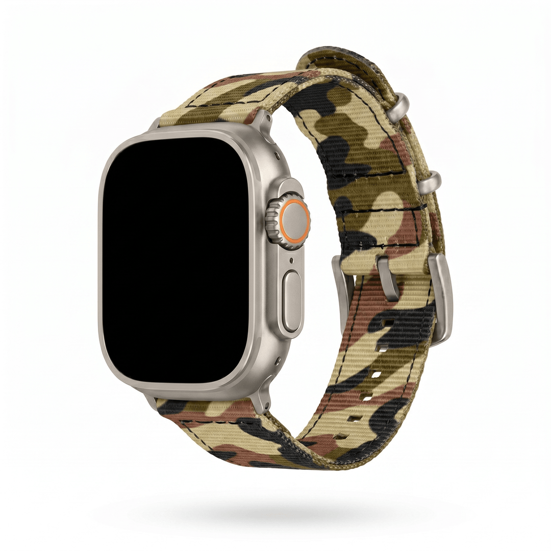 The O2 Band - For Apple Watch ULTRA - Camo Woodland - BluShark Straps