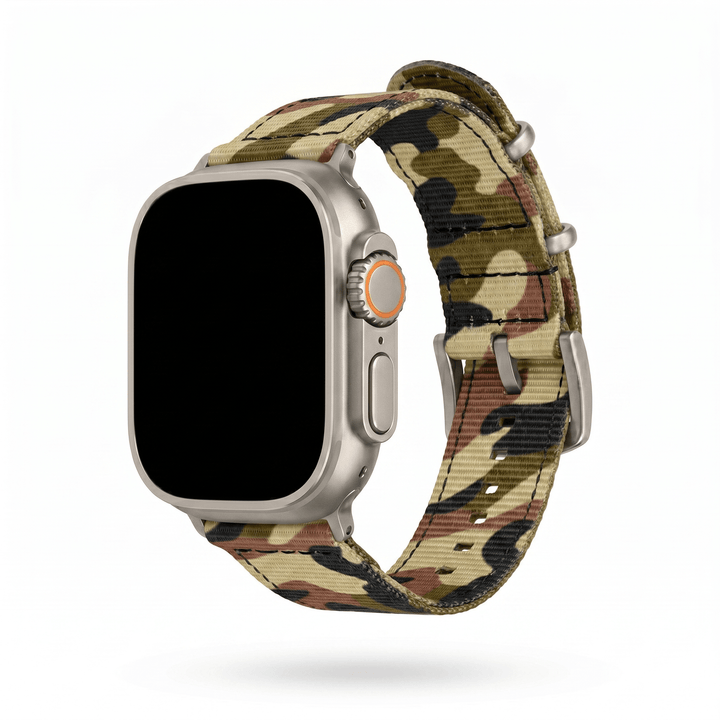 The O2 Band - For Apple Watch ULTRA - Camo Woodland - BluShark Straps