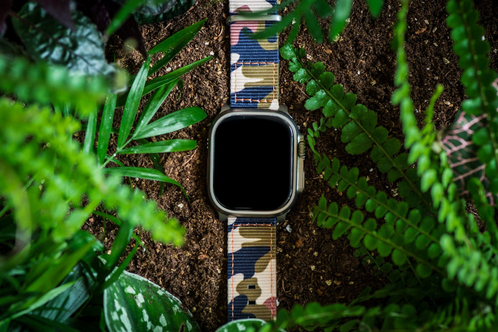 The O2 Band - For Apple Watch ULTRA - Camo Woodland Hunter - BluShark Straps