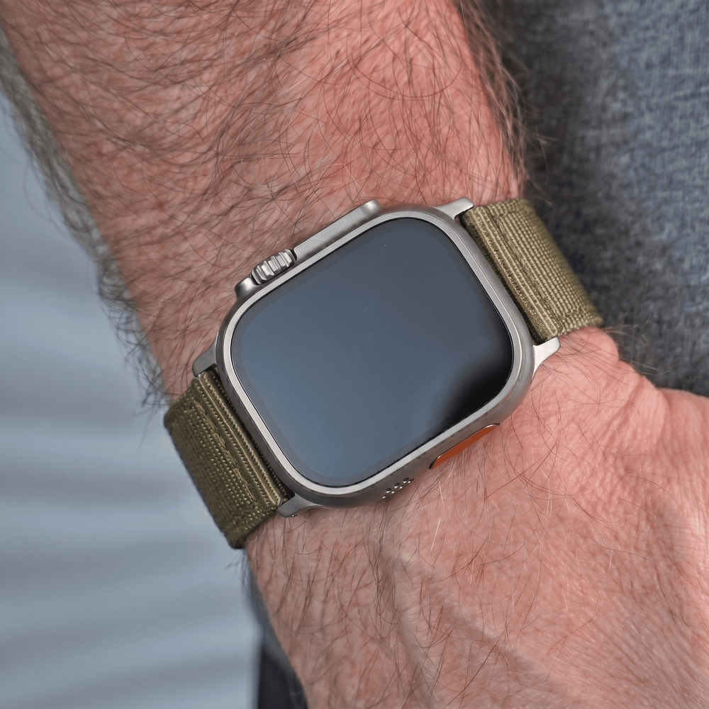 The O2 Band - For Apple Watch ULTRA - Olive Drab - BluShark Straps