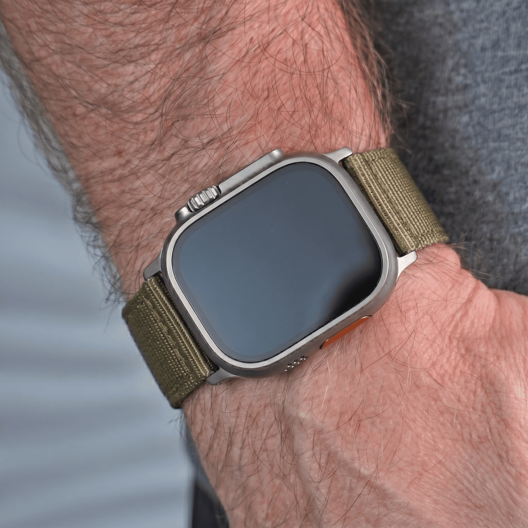 The O2 Band - For Apple Watch ULTRA - Olive Drab - BluShark Straps