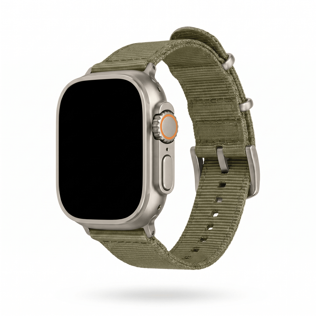 The O2 Band - For Apple Watch ULTRA - Olive Drab - BluShark Straps