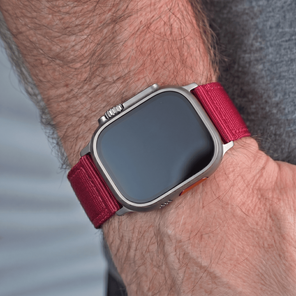 The O2 Band - For Apple Watch ULTRA - Raspberry - BluShark Straps