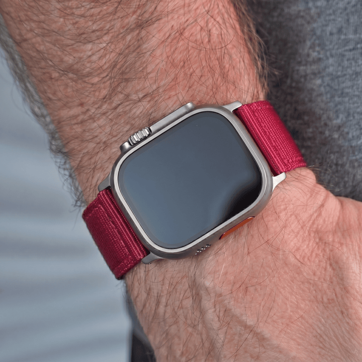 The O2 Band - For Apple Watch ULTRA - Raspberry - BluShark Straps