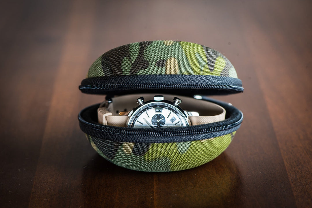 The Pod - Travel Watch Case - Camo - BluShark Straps