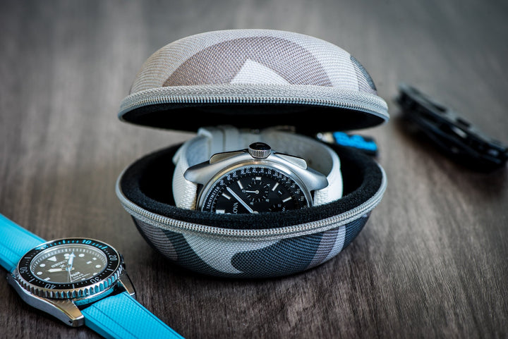 The Pod - Travel Watch Case - Desert Camo - BluShark Straps