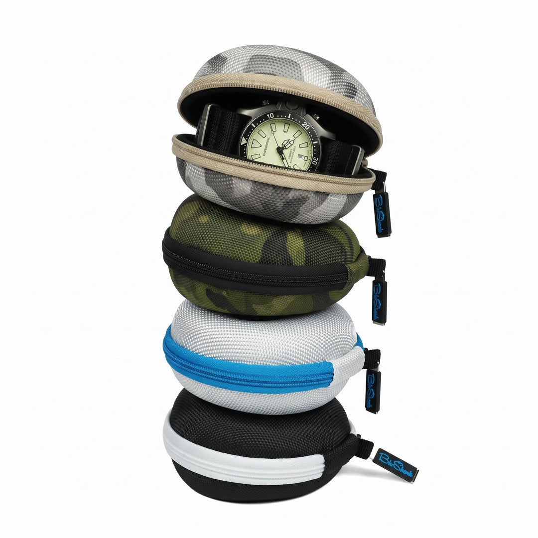 The Pod - Travel Watch Case Four-Pack - Desert Camo | Jungle Camo | Great White | Orca - BluShark Straps