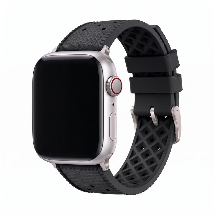 Tropical Rubber Band – For Apple Watch – Black - BluShark Straps
