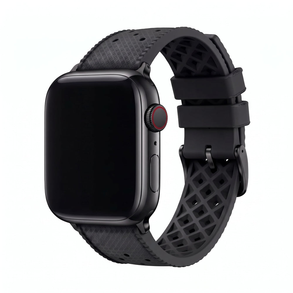 Tropical Rubber Band – For Apple Watch – Black - BluShark Straps