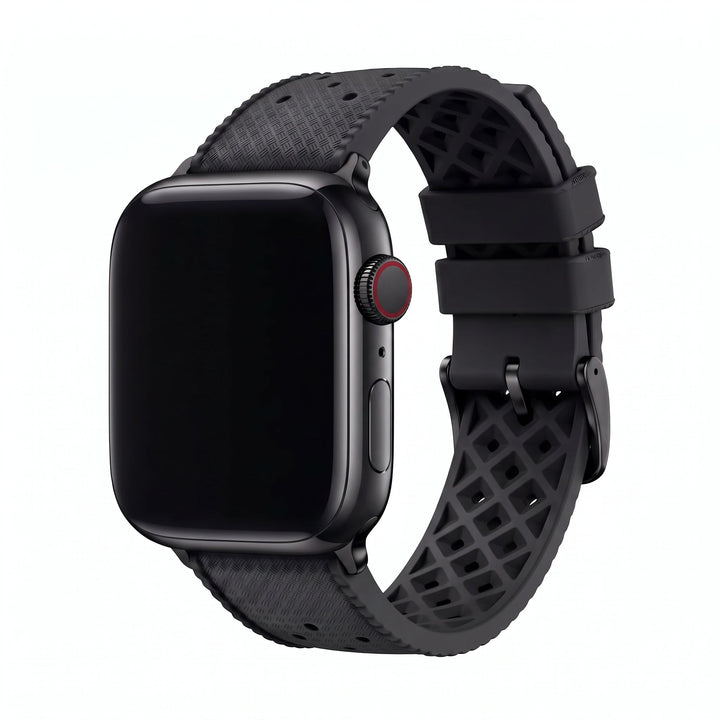 Tropical Rubber Band – For Apple Watch – Black - BluShark Straps