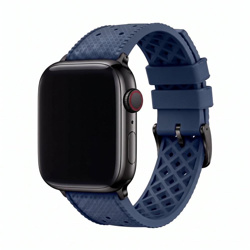 Tropical Rubber Band – For Apple Watch – Navy Blue - BluShark Straps