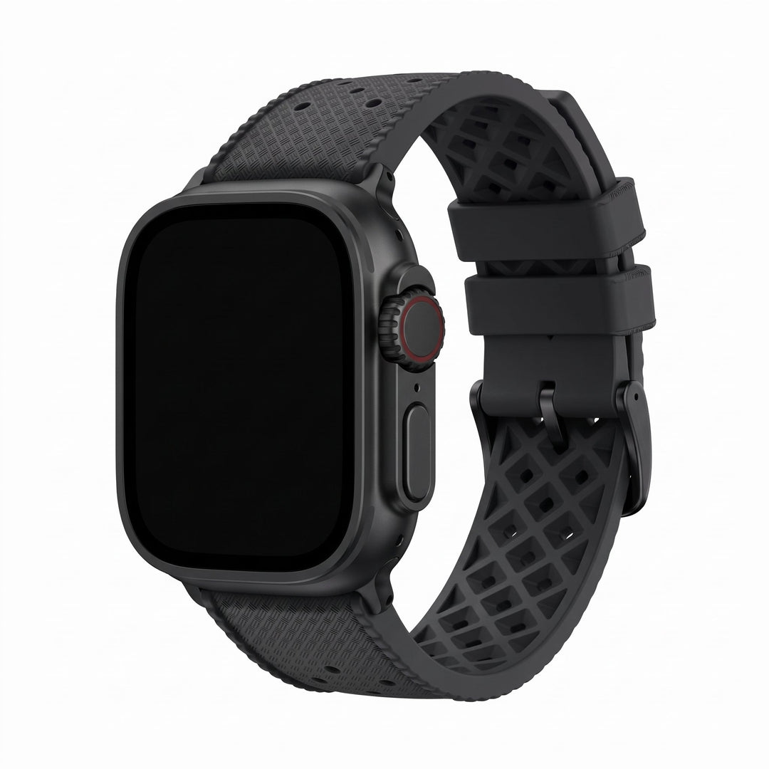 Tropical Rubber Band - For Apple Watch ULTRA - Black - BluShark Straps