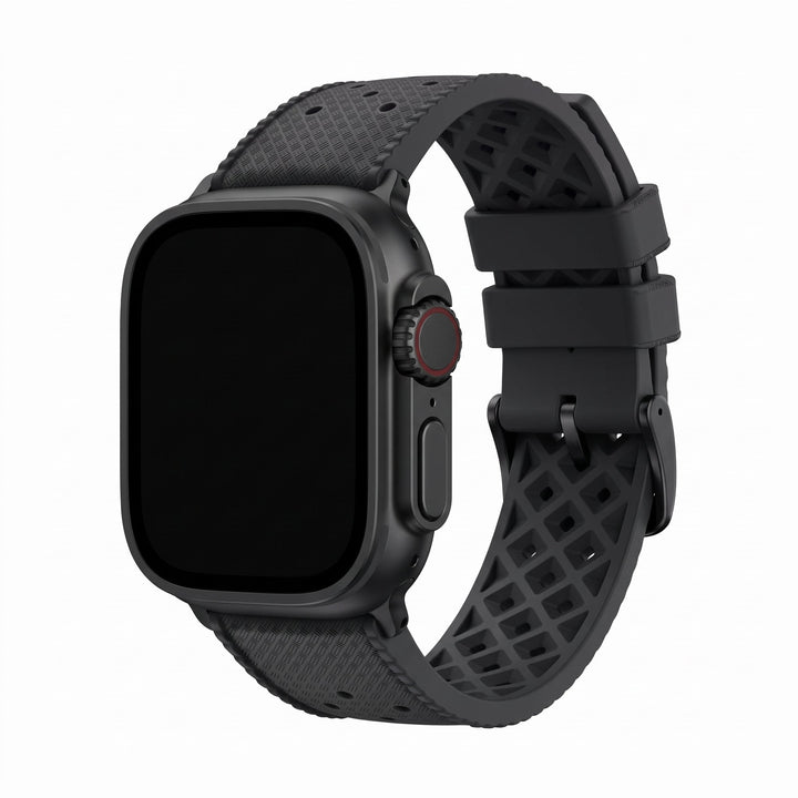 Tropical Rubber Band - For Apple Watch ULTRA - Black - BluShark Straps
