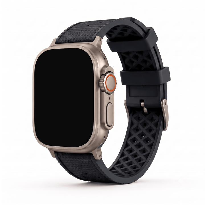 Tropical Rubber Band - For Apple Watch ULTRA - Black - BluShark Straps