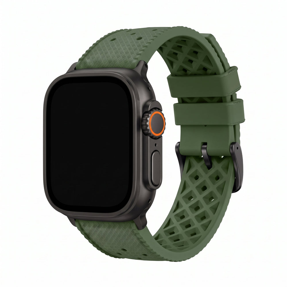 Tropical Rubber Band - For Apple Watch ULTRA - Grenade Green - BluShark Straps