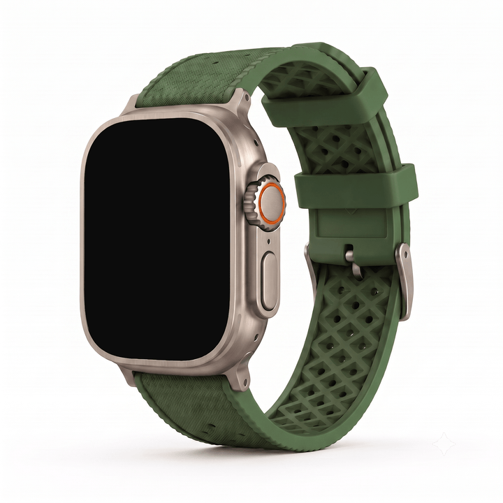 Tropical Rubber Band - For Apple Watch ULTRA - Grenade Green - BluShark Straps