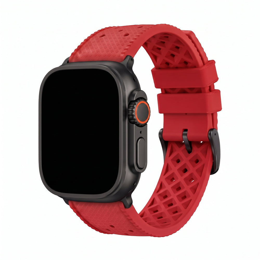 Tropical Rubber Band - For Apple Watch ULTRA - Red - BluShark Straps