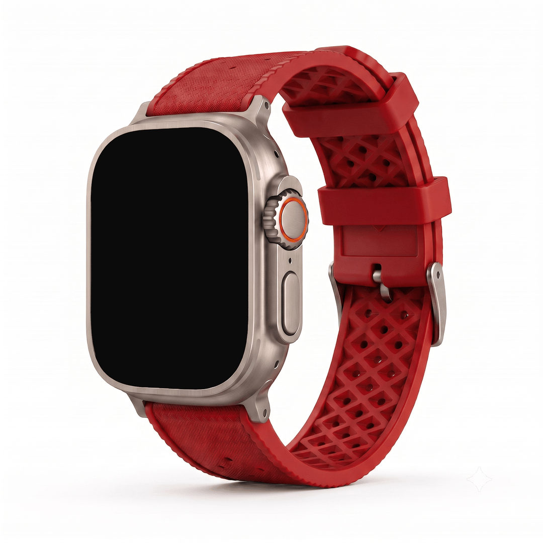 Tropical Rubber Band - For Apple Watch ULTRA - Red - BluShark Straps