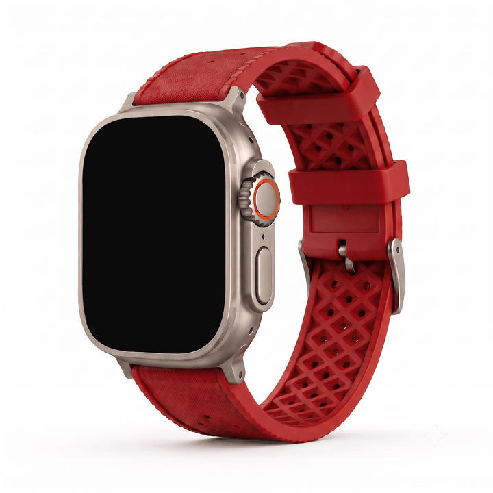 Tropical Rubber Band - For Apple Watch ULTRA - Red - BluShark Straps