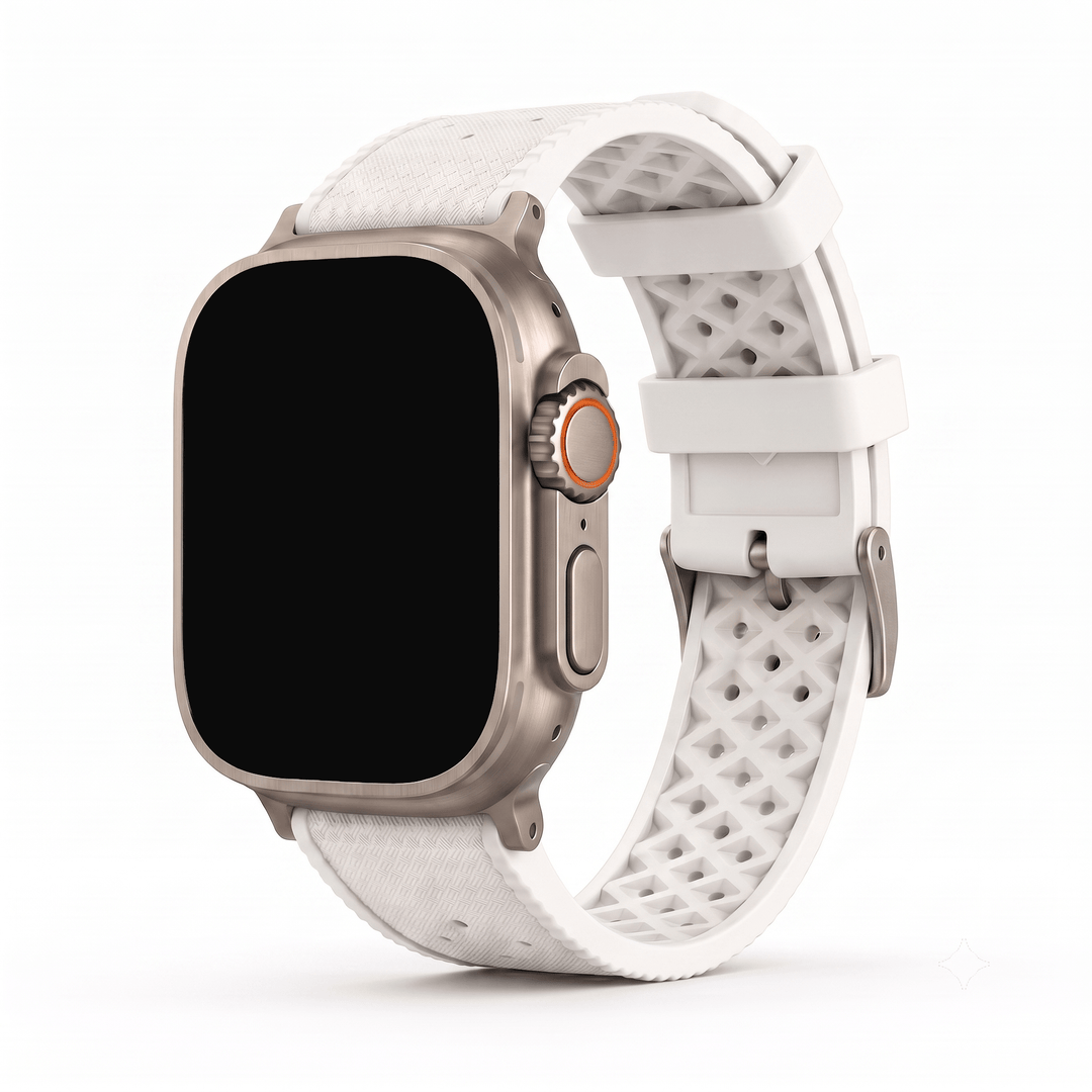 Tropical Rubber Band - For Apple Watch ULTRA - White - BluShark Straps