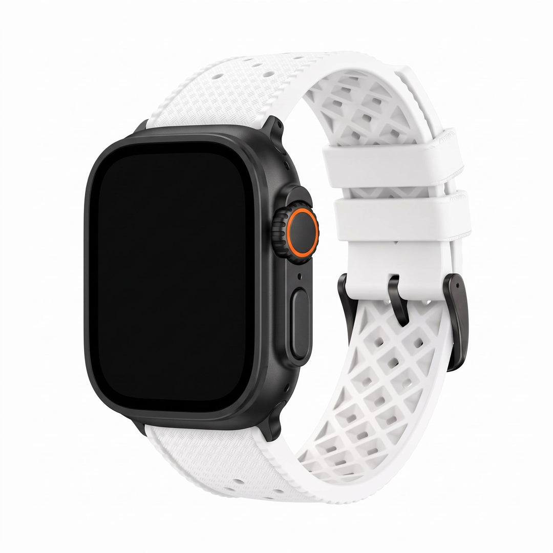 Tropical Rubber Band - For Apple Watch ULTRA - White - BluShark Straps