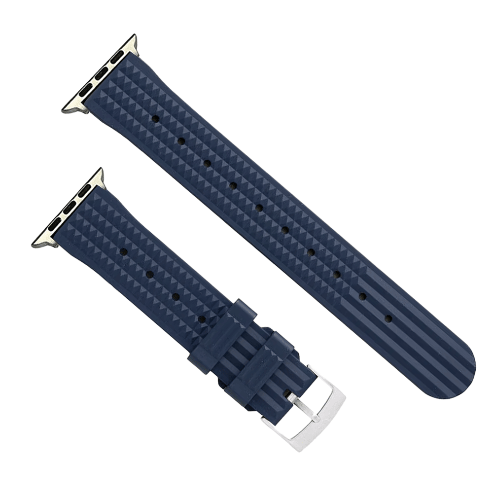 Waffle Rubber Band – For Apple Watch - Blue - BluShark Straps