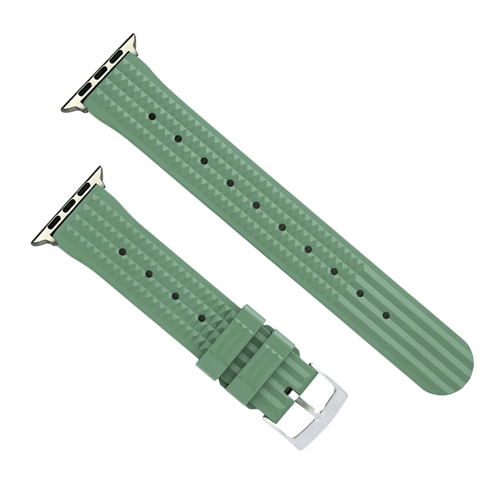 Waffle Rubber Band – For Apple Watch - Grenade Green - BluShark Straps