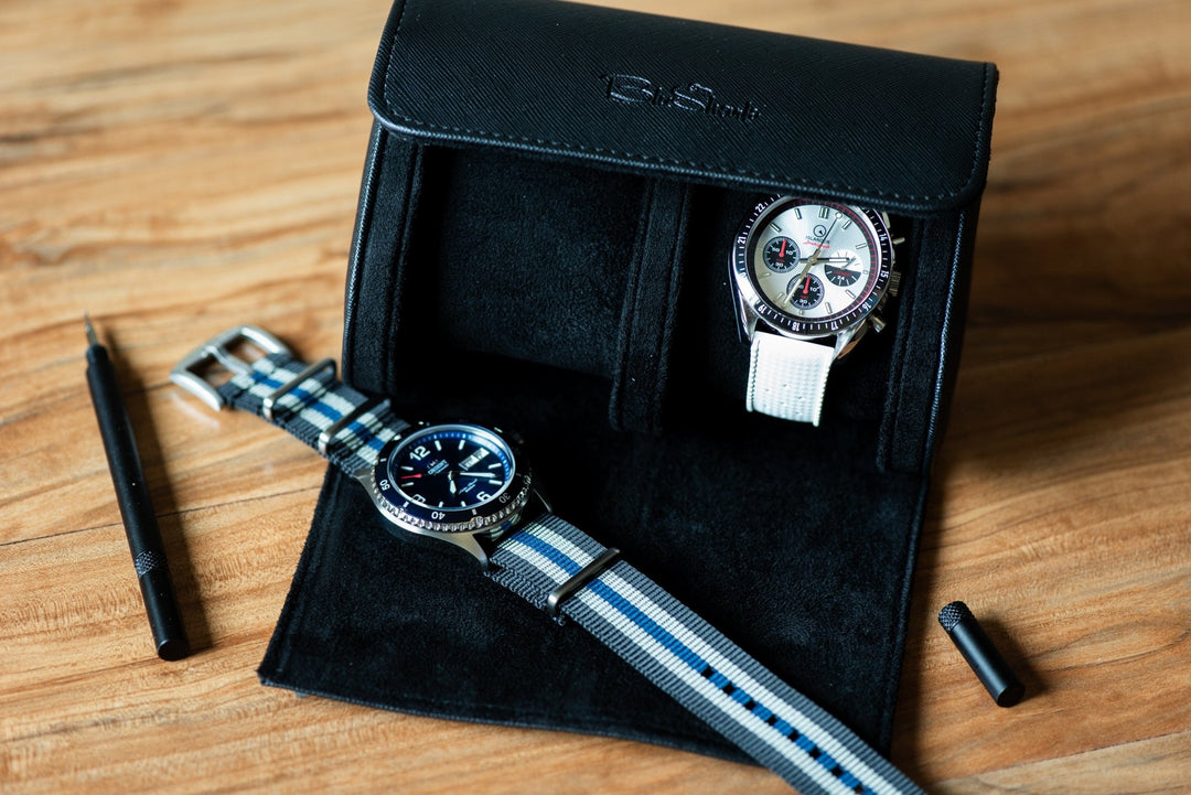 Watch Roll Travel Case - Double - BluShark Straps