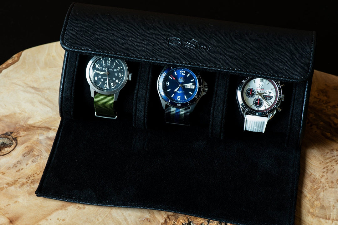 Watch Roll Travel Case - Triple - BluShark Straps