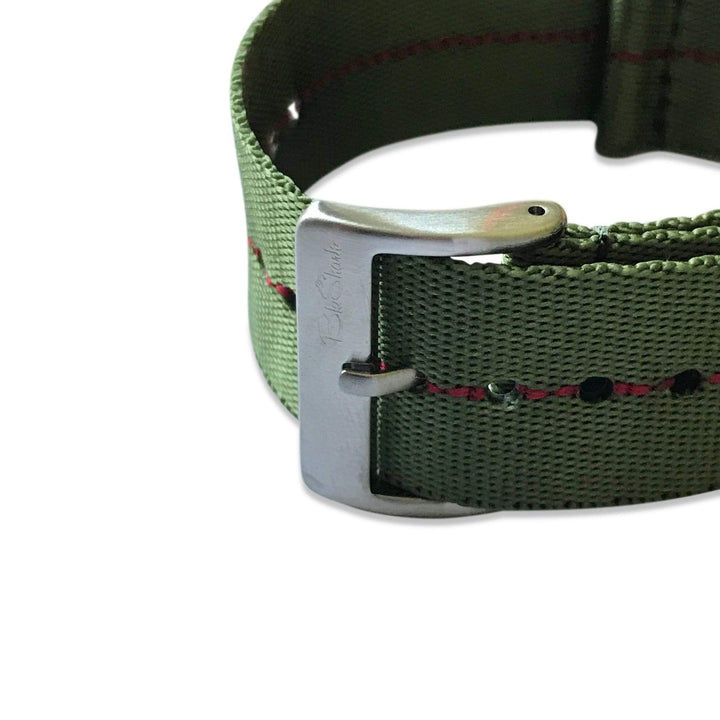 AlphaShark Slim - Green/Red Stripe JV - BluShark Straps