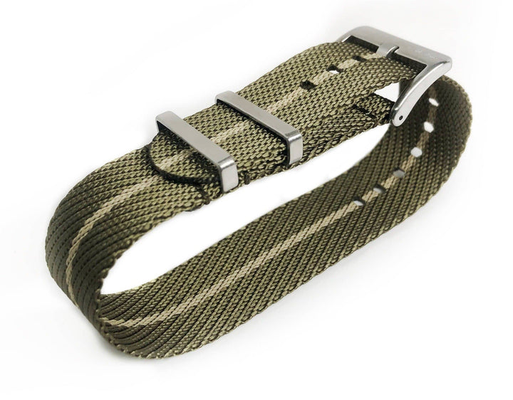 Knit Weave Collection Nylon Watch Band │ Golden Brown Strap BluShark
