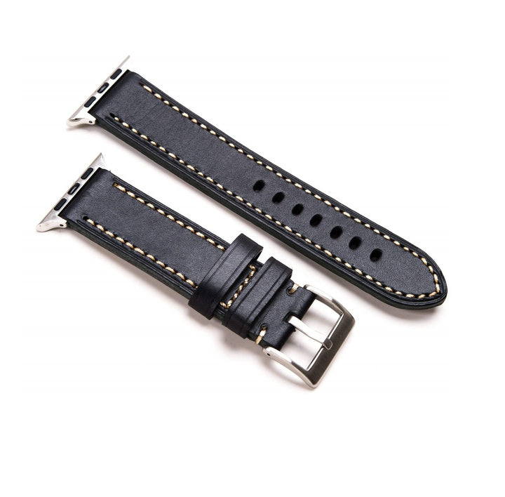 BluShark Apple Apple Watch Band (42/44mm) - Black Italian Calfskin Leather