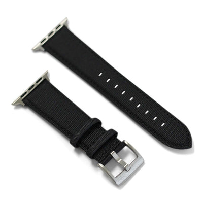 BluShark Apple Small Apple Watch (38/40mm) / Silver / Black Apple Watch Band - Cordura - Black