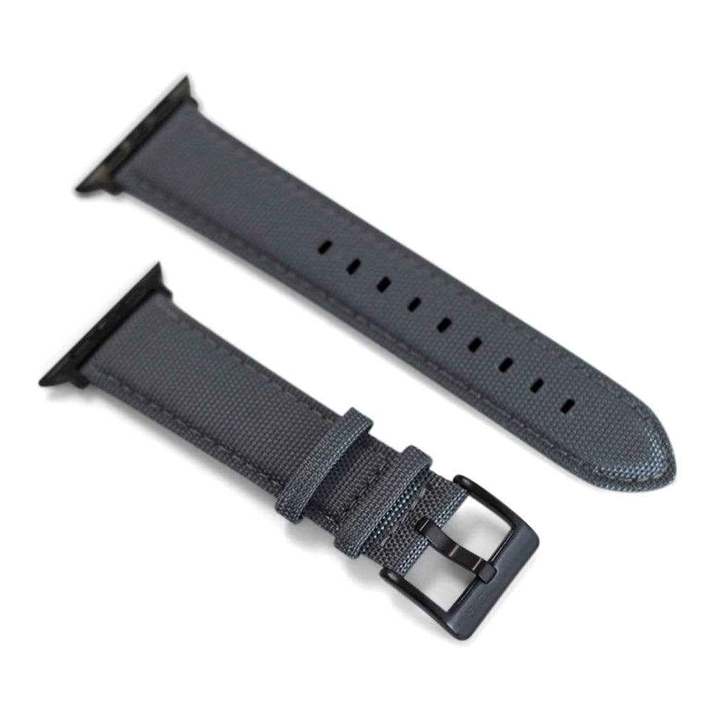 BluShark Apple Small Apple Watch (38/40mm) / Black / Gray Apple Watch Band - Cordura - Charcoal Gray